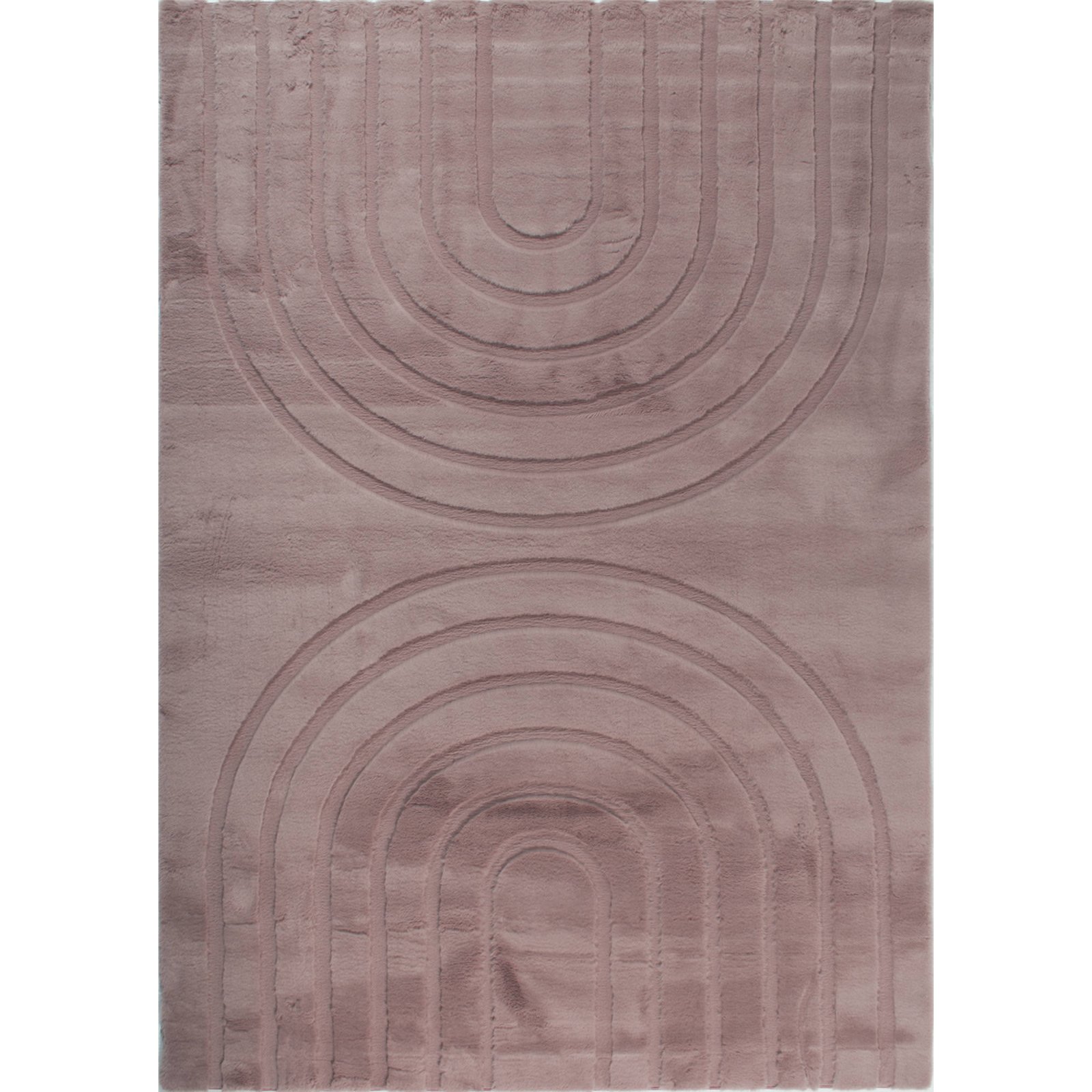 Tapis Rose Géométrique Très Doux Antidérapant Lavable - 120 X 160 Cm