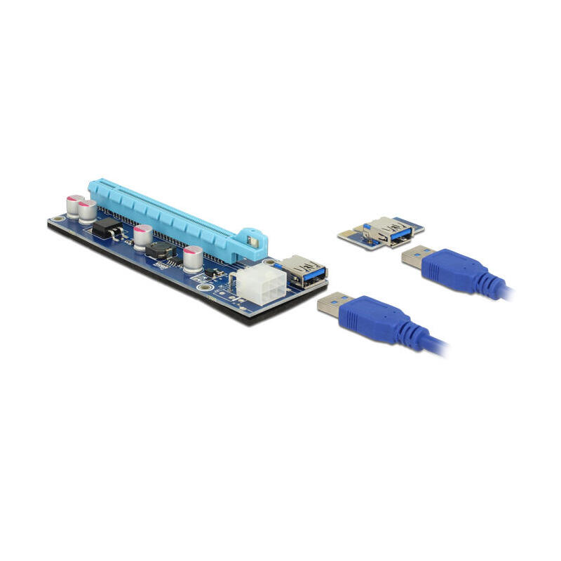 Carte Riser Pci Express X1 X16 Delock 41426 Avec Cable Usb De 60 Cm