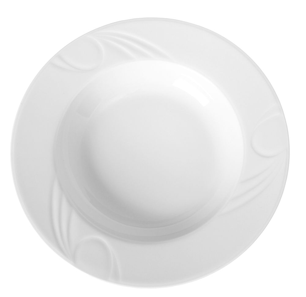 Assiette Creuse Porcelaine Blanche Décorée Ø300 Mm Lot De 6 - Hendi