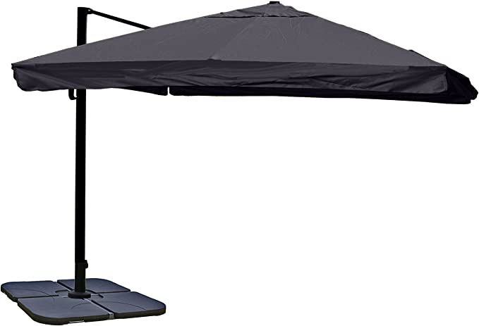 Décoshop26 04_0003325 Parasol De Terrasse Parasol D'aire De Jeux Commerciale Carré Anthracite