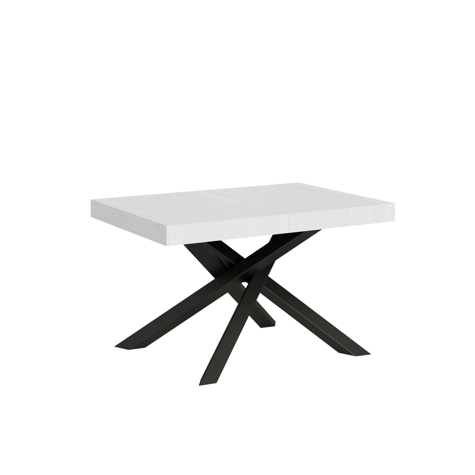 Table Extensible 90x130/390 Cm Volantis Frêne Blanc Structure Anthracite