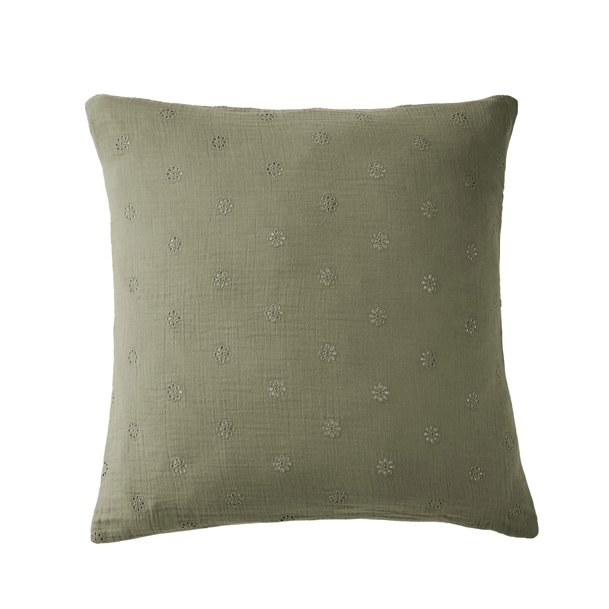 Taie D'oreiller 60x60 Cm Gaze De Coton À Fleurs Romarin