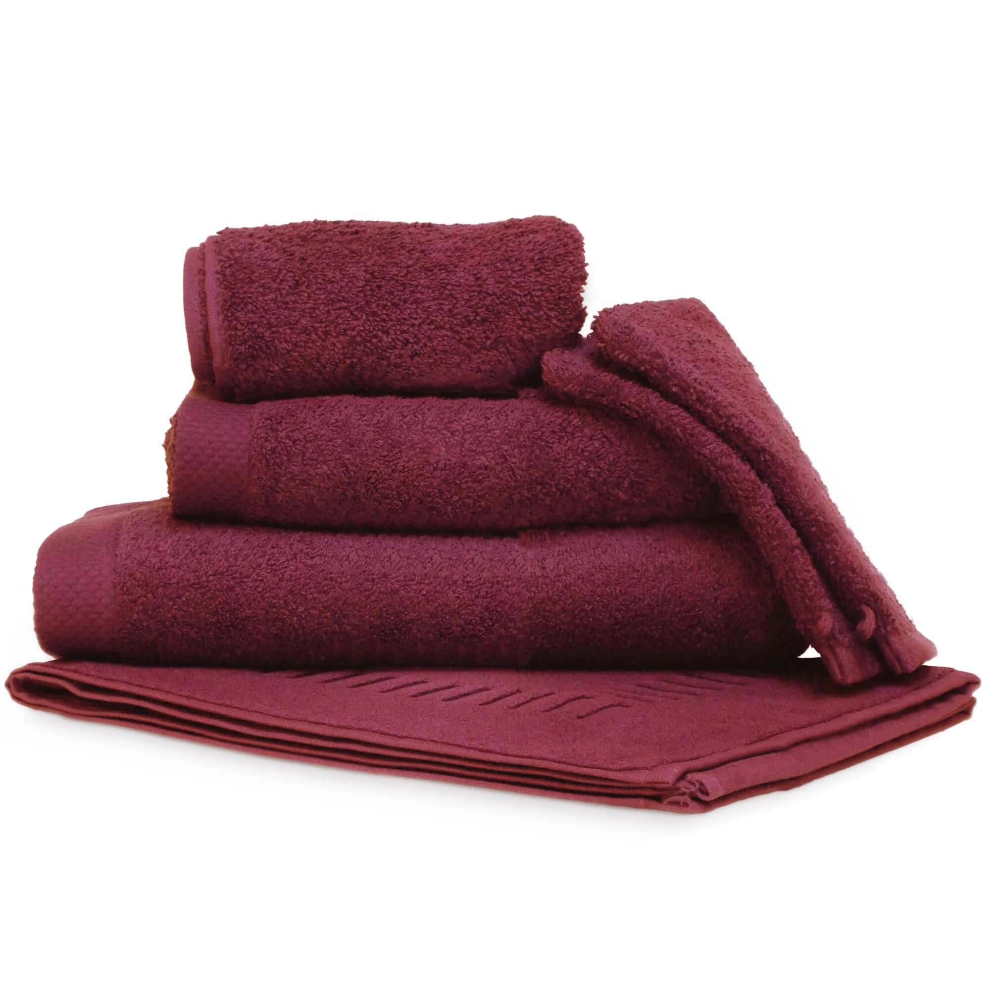 Parure De Bain 6 Pièces Pure Bordeaux 550g/m2