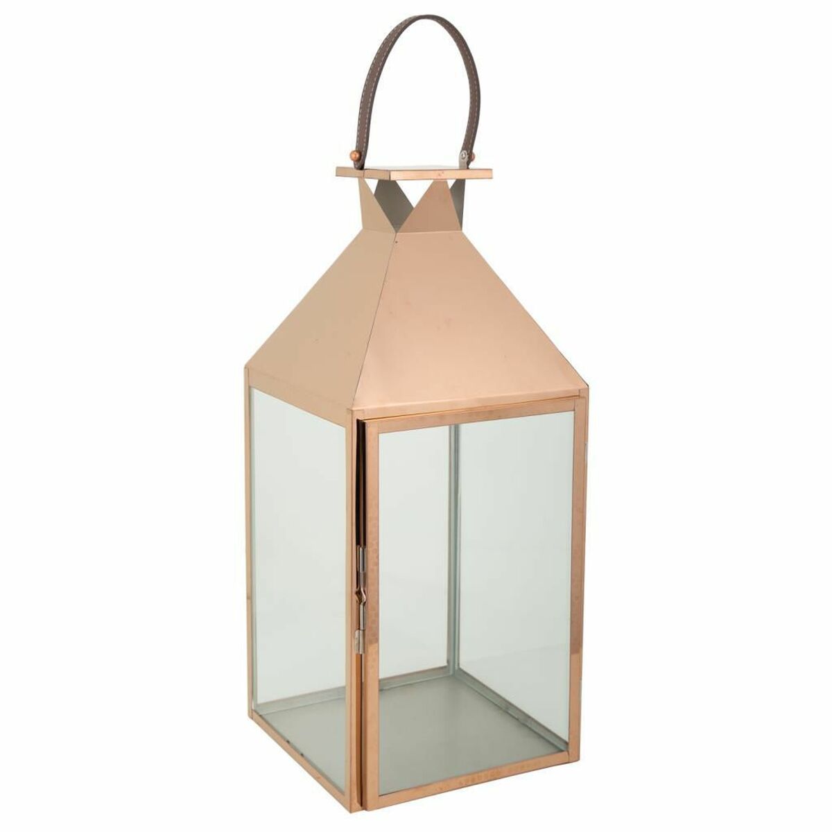 Lanterne Alexandra House Living Cuivre Verre Acier Inoxydable 28 X 66 X 29 Cm