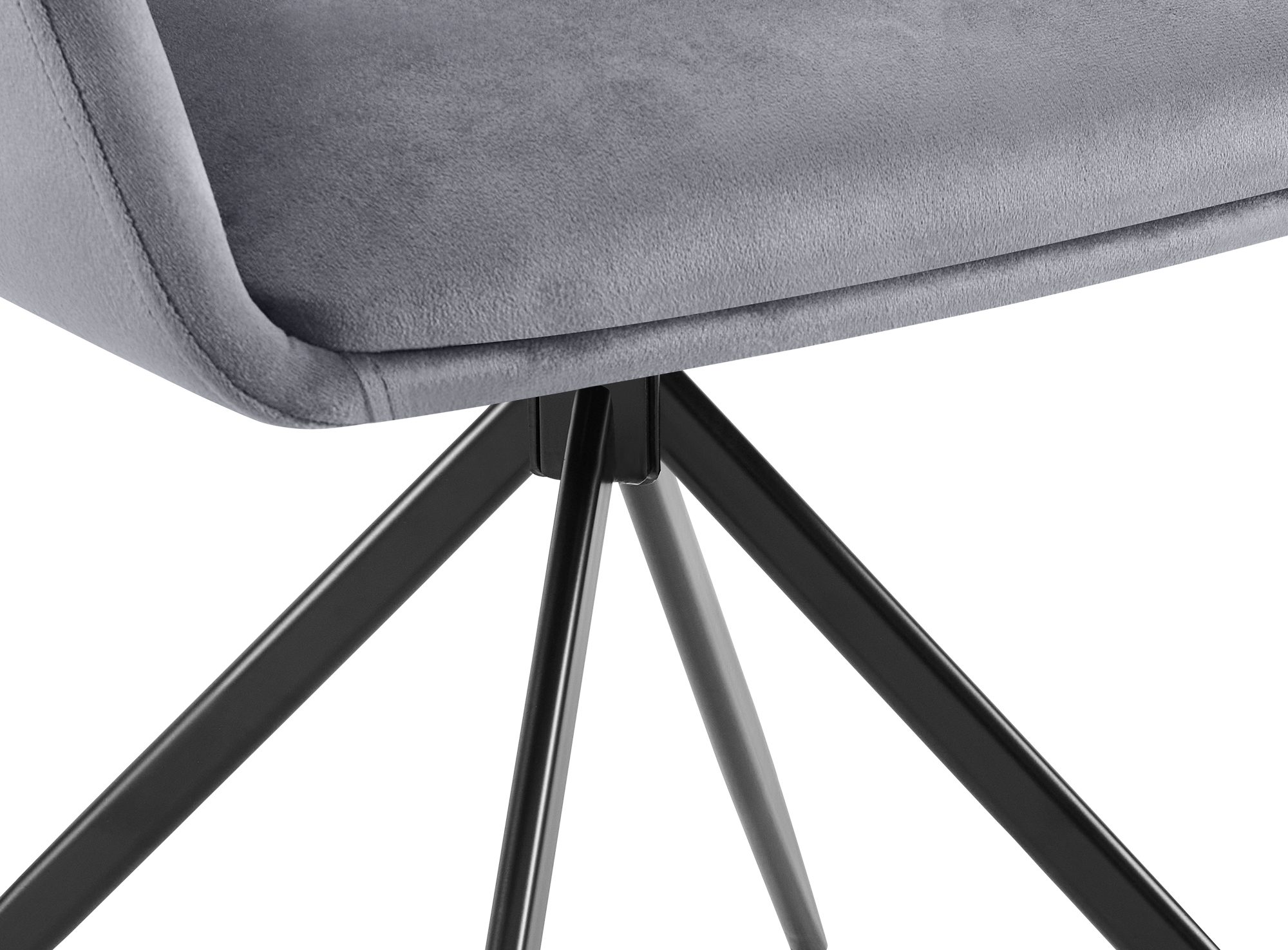 Chaise De Salle À Manger En Velours Olema Gris Foncé
