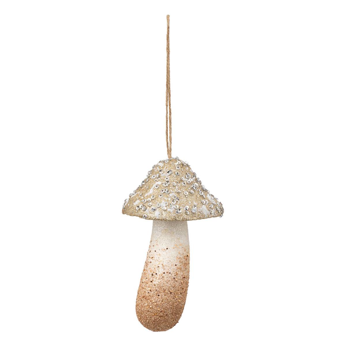 Champignon De Noël Or Pailleté 13 Cm - Feeric Lights & Christmas