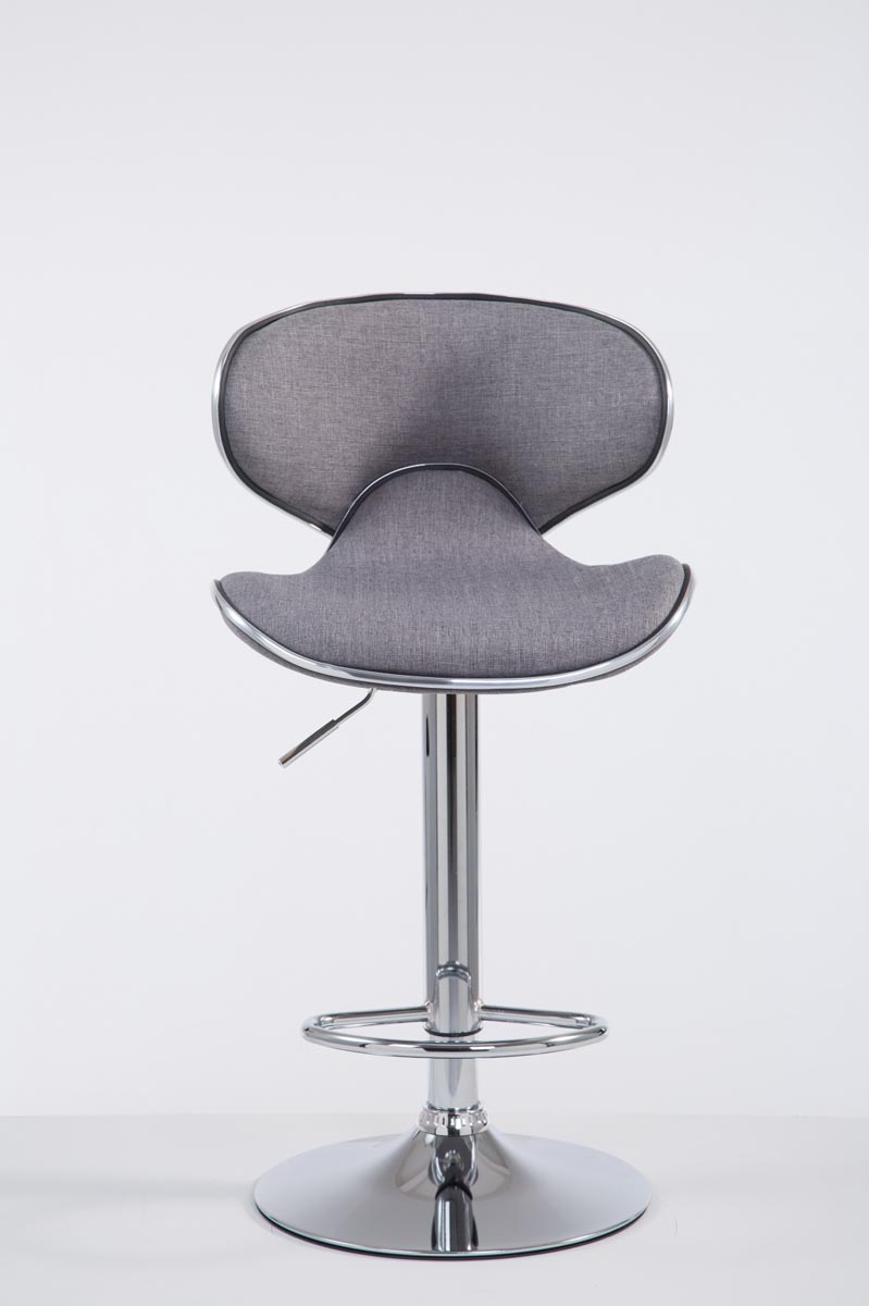 Tabouret De Bar Las Vegas V2 Tissu Chromé Gris Clair