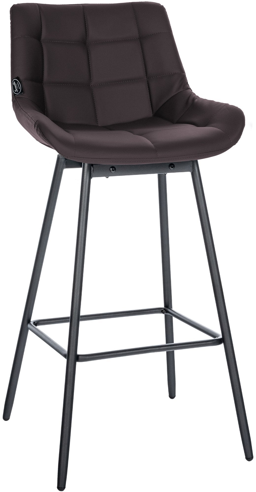 Tabouret De Bar Pivotant X1 Avec Repose-pieds Revêtement En Pvc Marron Piètement À Quatre 10_0005471