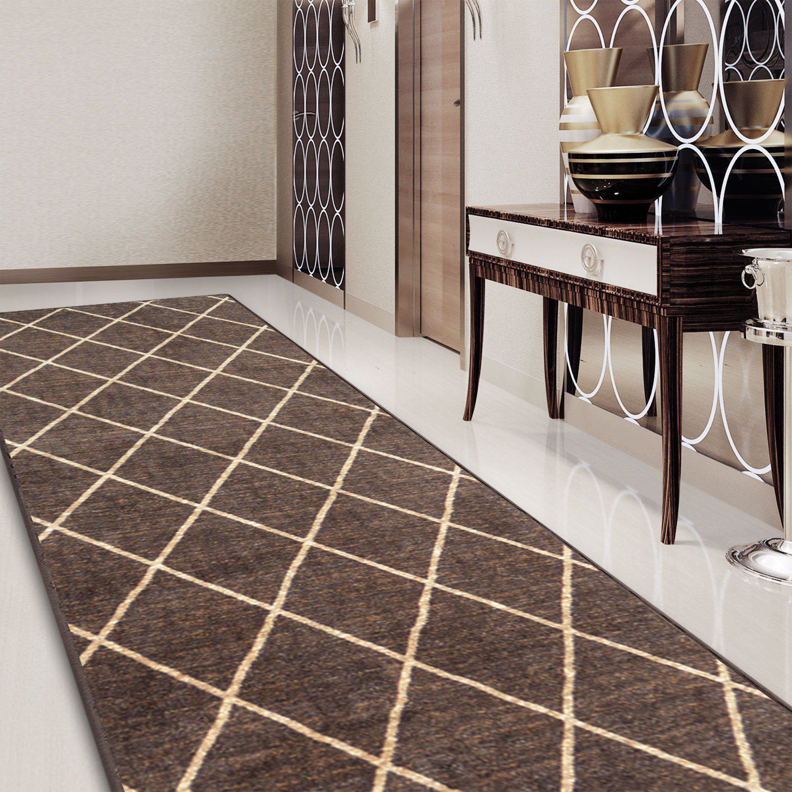 Tapis De Couloir Cosenza Marron 80 X 150 Cm