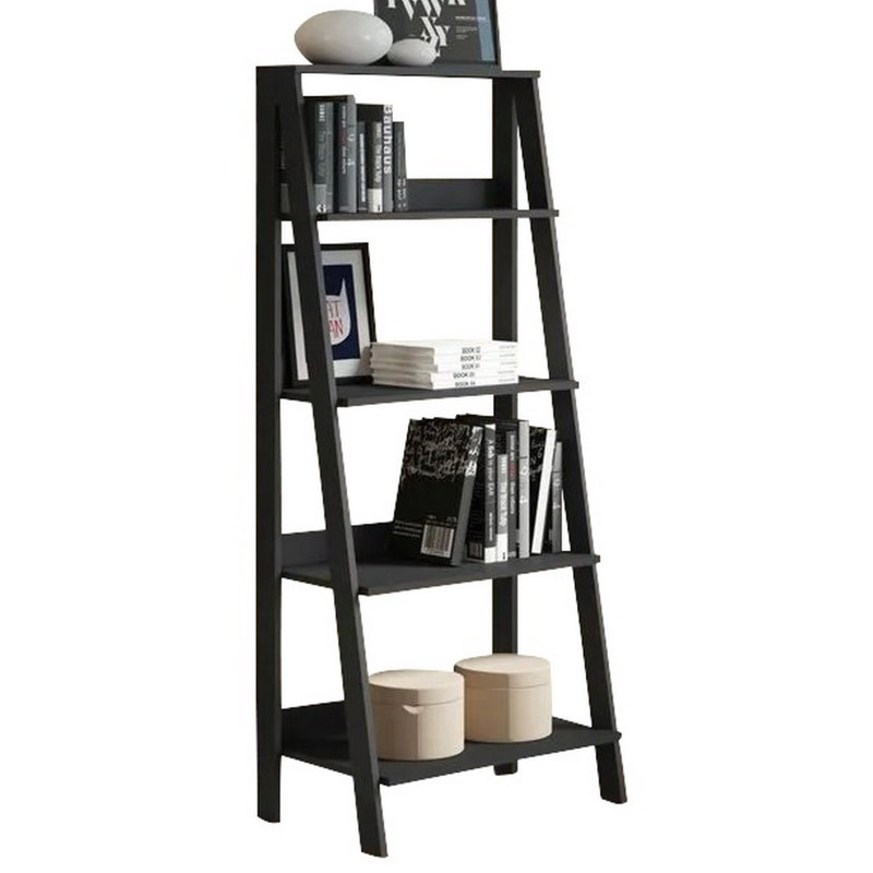 Étagère Escalier Beaux Meubles Pas Chers Tok 4 Niches 61 X 140,3 X 40 Cm Noir