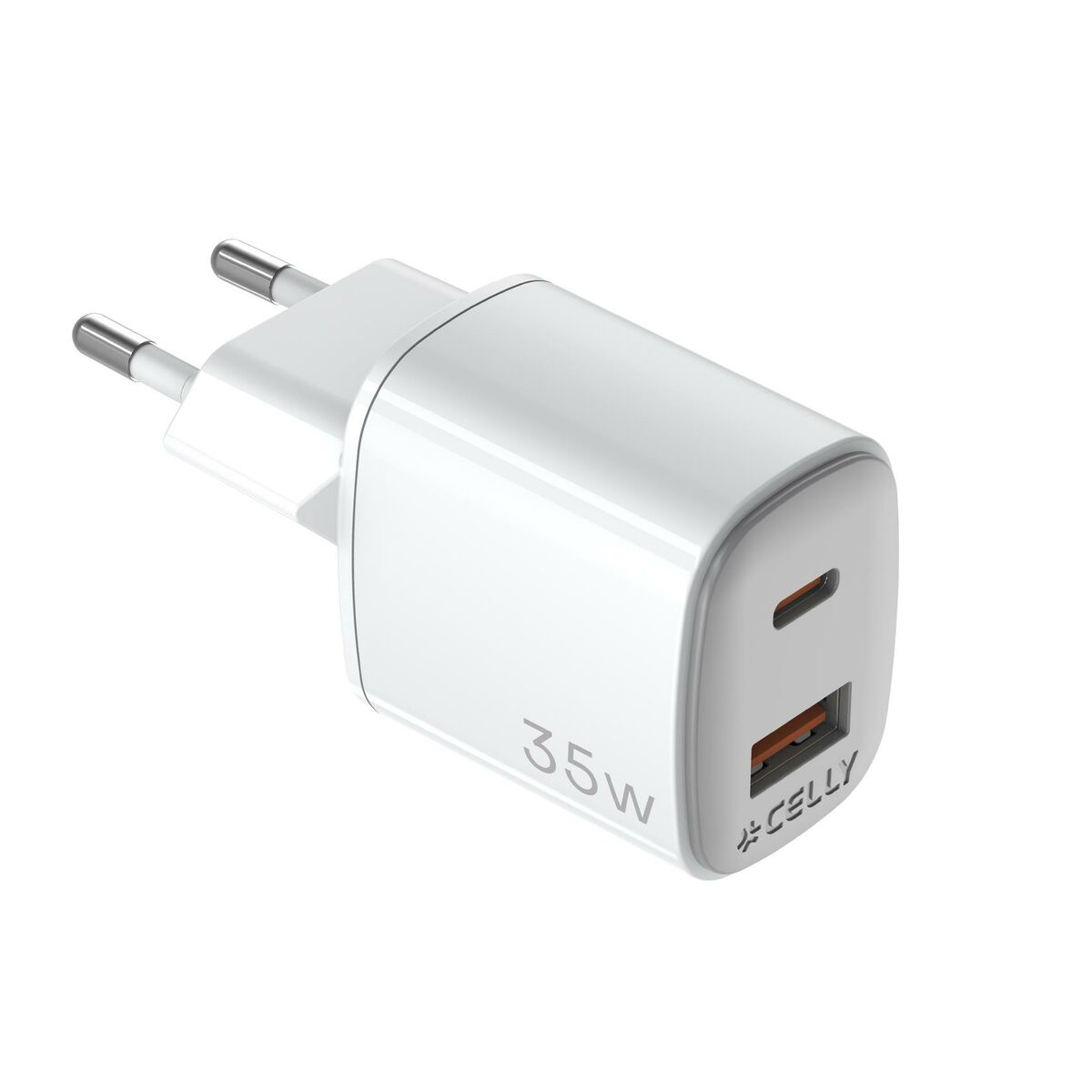 Chargeur Mural Celly Uptc1usb1usbc35 Blanc 15 W