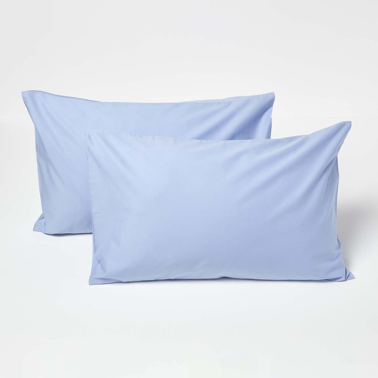 Lot De 2 Taie D'oreiller Enfant 40x60cm Bleu Coton Égyptien 200tc Homescapes