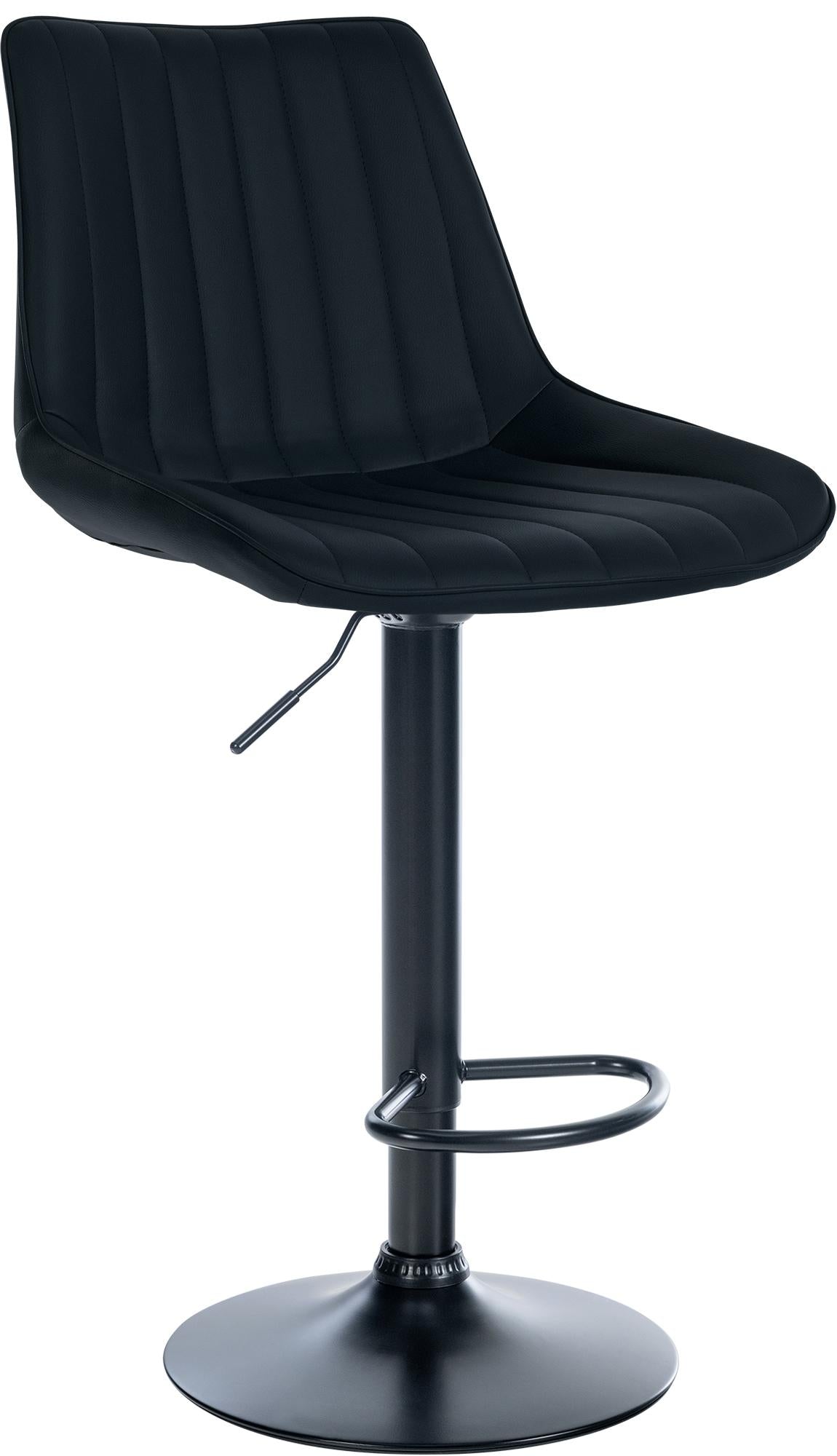 Tabouret De Bar X1 Réglable En Hauteur Pivotant À 360° Assise En Pvc Noir 10_0005423