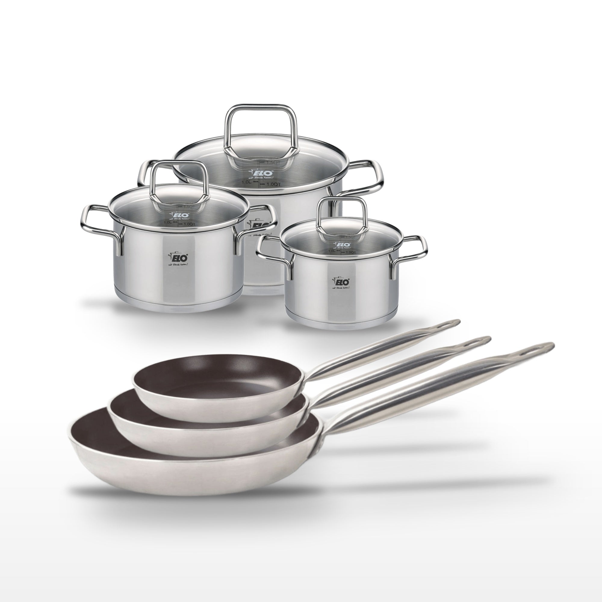 Batterie De Cuisine 3 Poêles 24/28/32cm + 3 Faitouts Bistro Line