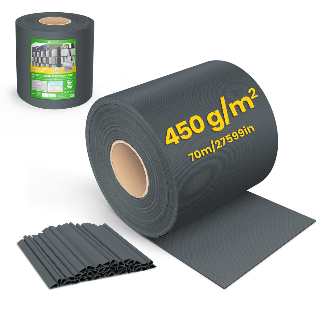 Vounot Brise Vue Occultant Pvc 450g/m2 19cm X 70m Anthracite