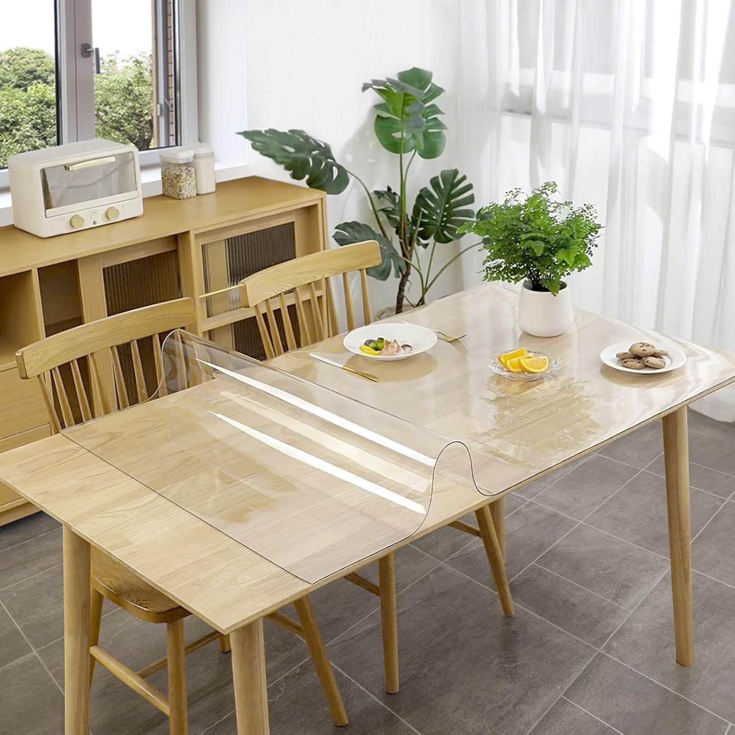 Film De Table Transparent Avec Bord Biseauté Crystal 55 X 300 Cm