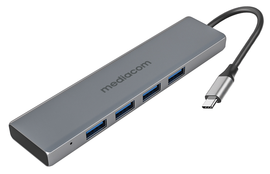 Mediacom Md-c301 Hub & Concentrateur Usb 3.2 Gen 1 (3.1 Gen 1) Type-a Aluminium