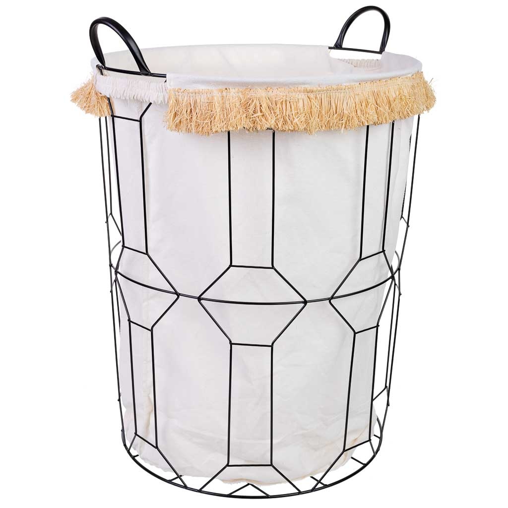 Panier À Linge En Métal Et Tissu D45x56/63