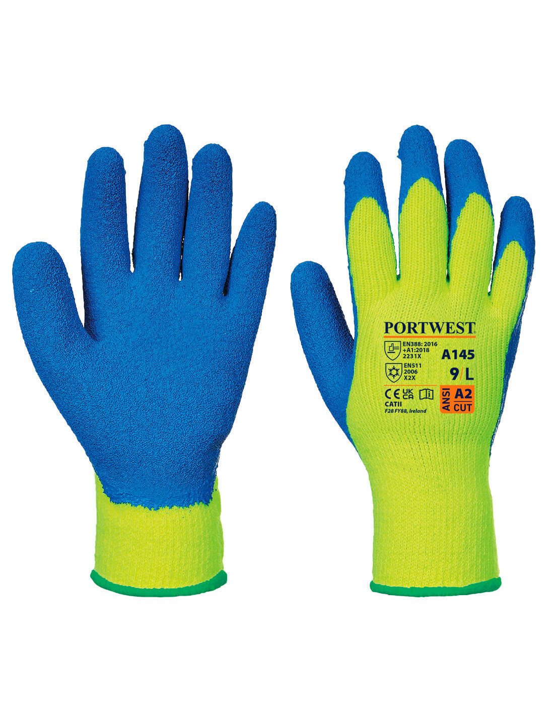 Gant Cold Grip Couleur: Jaune/bleu Taille M - Portwest