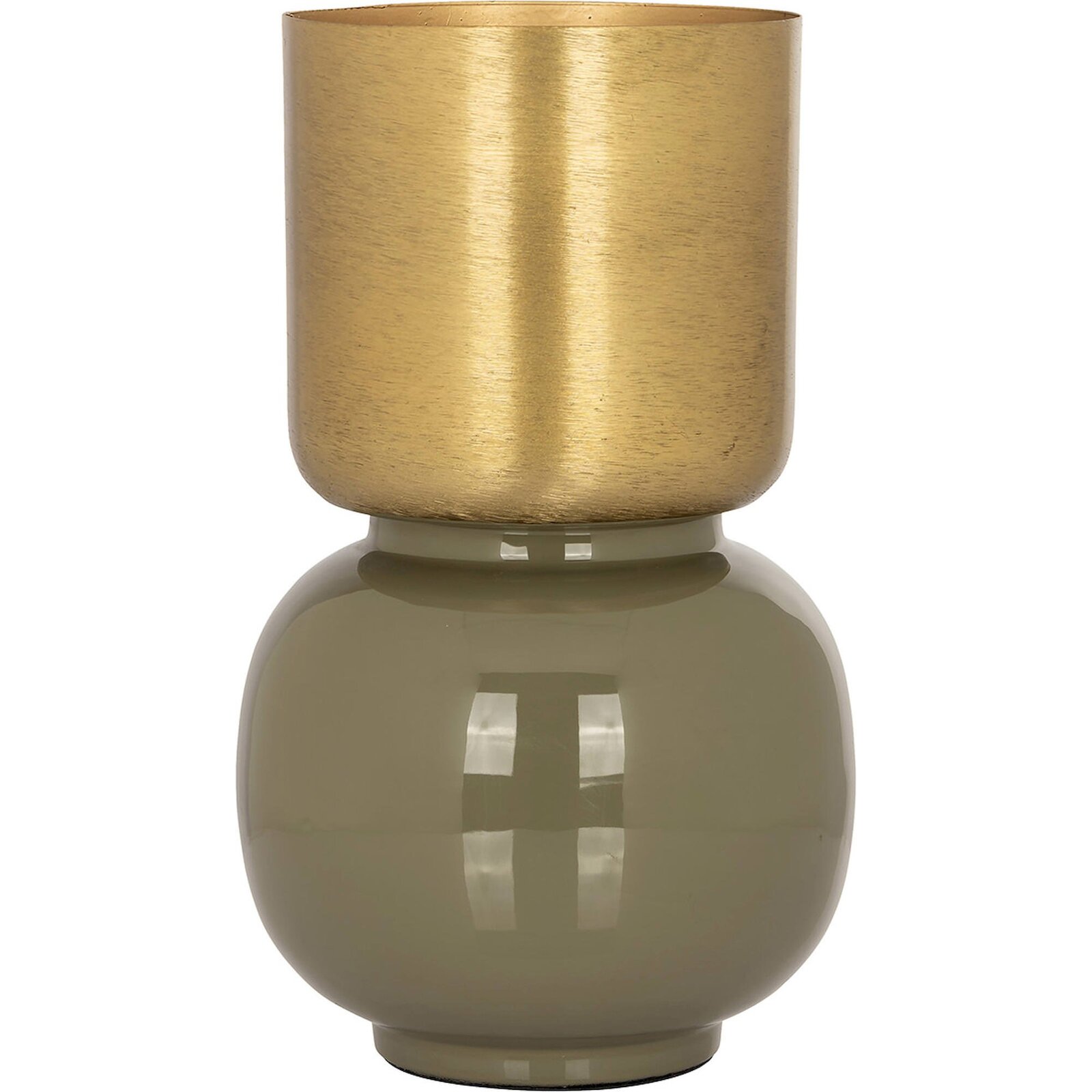 Vase Clover Design Élégant Et Moderne - Teinte Dorée Mat Et Beige Élégant