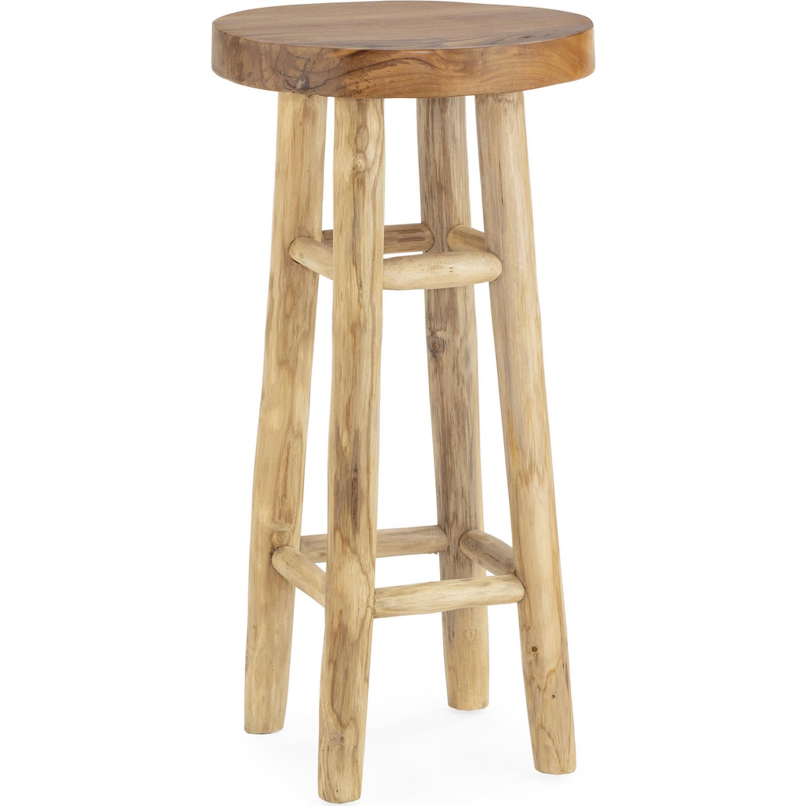 Tabouret Haut En Teck Naturel - Naturel