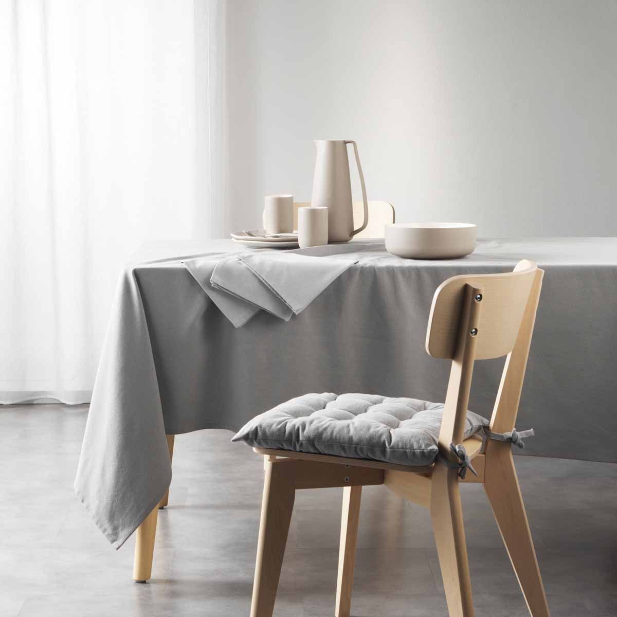 Nappe Rectangulaire "mistral" 140x240cm Gris Chiné