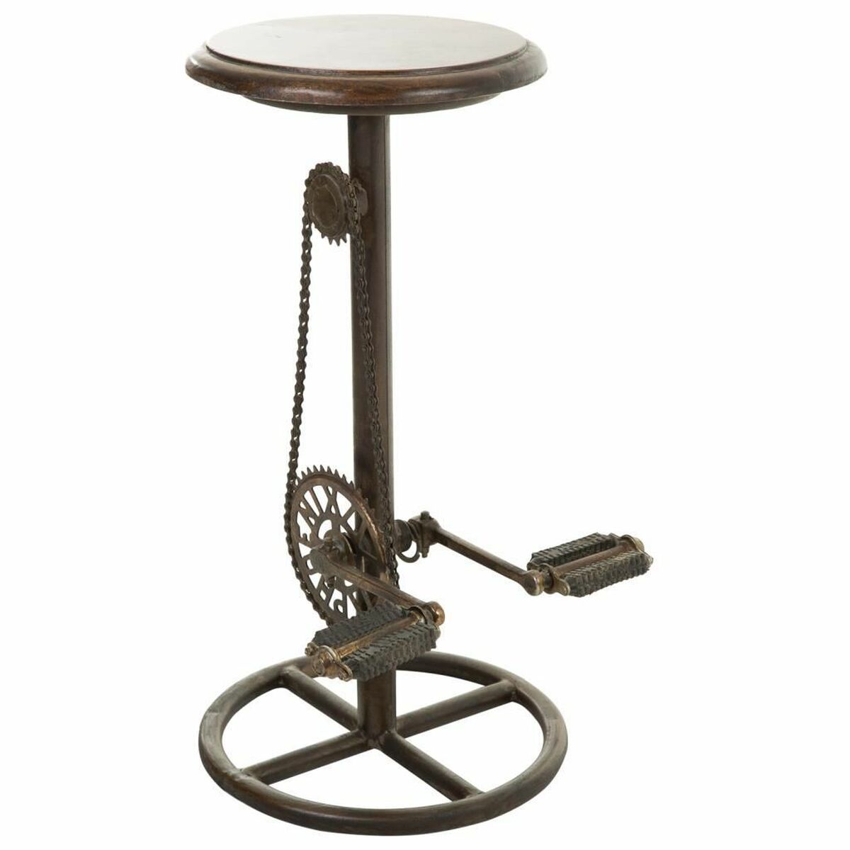 Tabouret Alexandra House Living Marron Noir Métal Bois Mdf 40 X 73 X 40 Cm Pédales