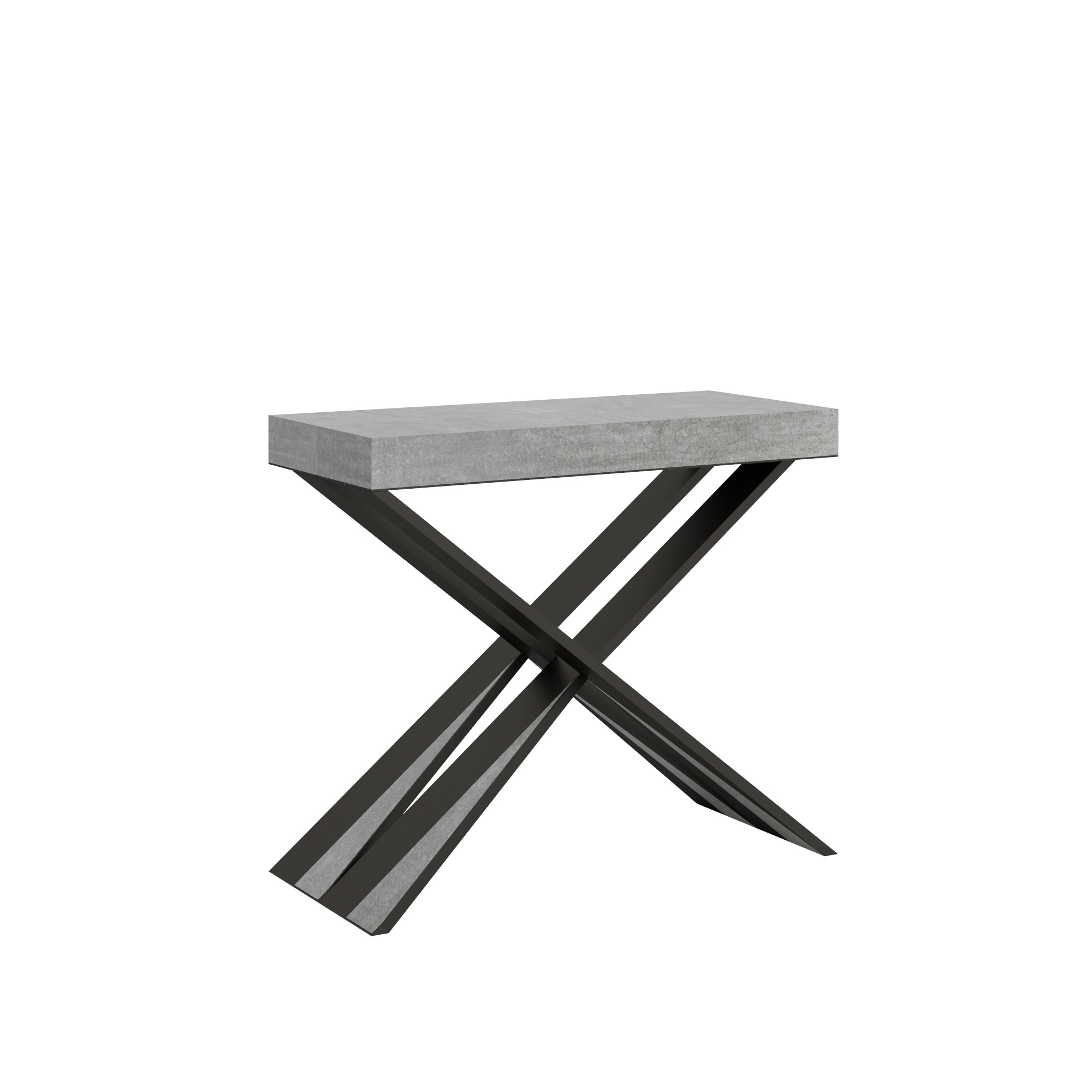 Console Extensible 90x40/196 Cm Diago Small Ciment Structure Anthracite