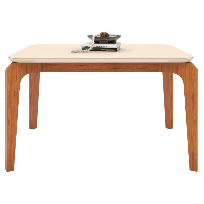 Table À Manger Beaux Meubles Pas Chers Roge 4 À 6 Personnes 136 X 90 X 80 Cm Chêne Blanc Mdf Verre
