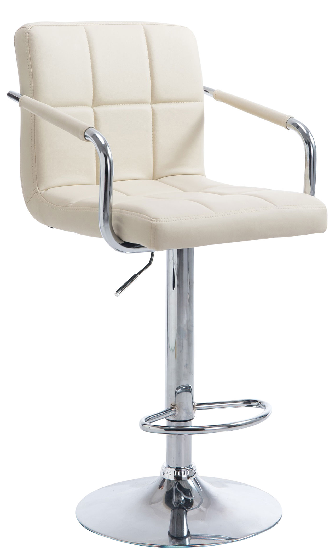Tabouret De Bar Lucy V2 Chromé Crème