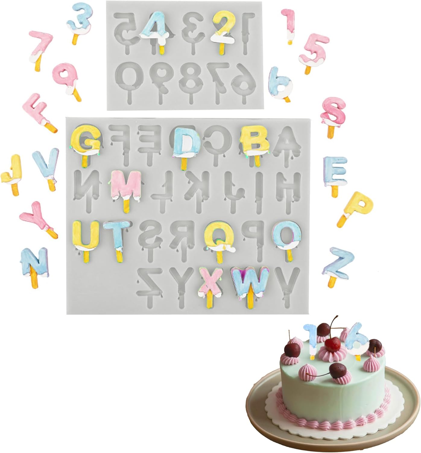 Moule En Silicone Lettre Chiffres Moules À Gâteau En Silicone 3d