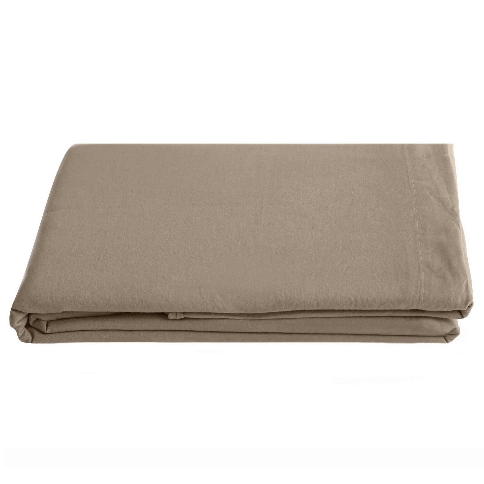 Drap Plat Palace Pur Coton Lavé 270x290 Cm Uni Marron Camel