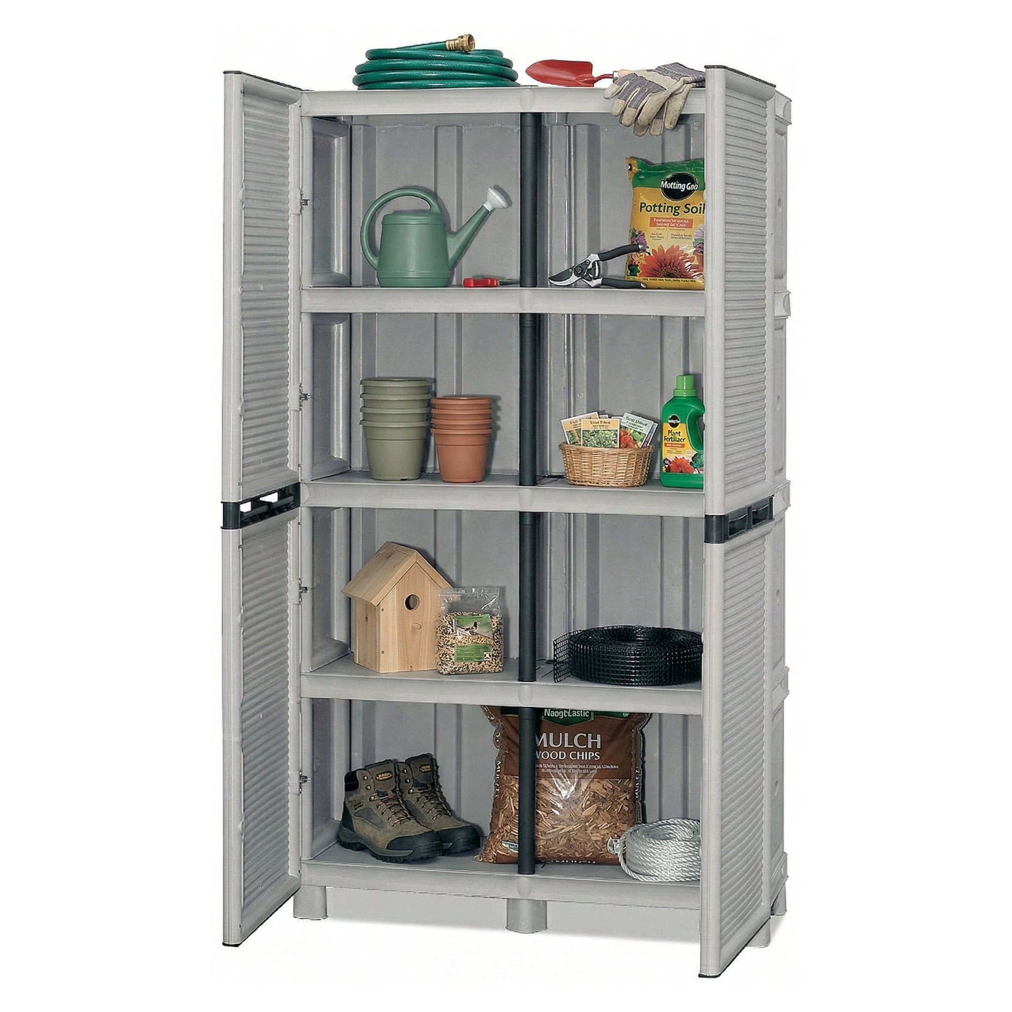 Armoire Extérieure,en Pvc,gris Clair,100x39h172 Cm