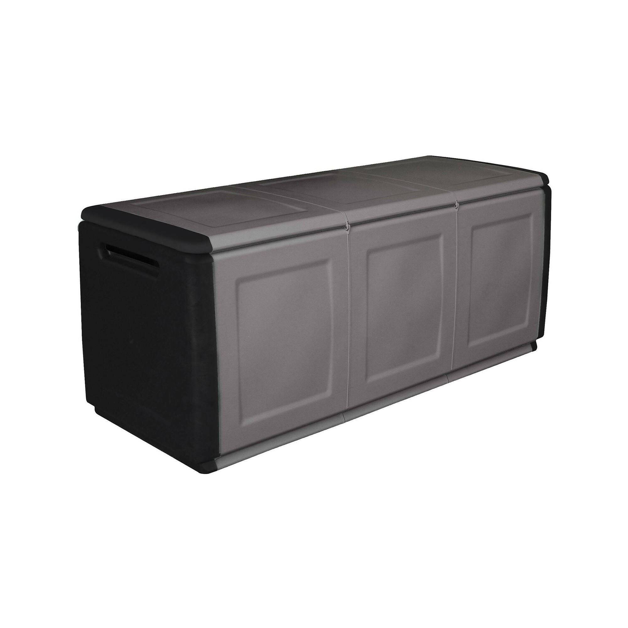 Coffre, En Pvc, Gris Clair Et Noir, 138x53h57 Cm