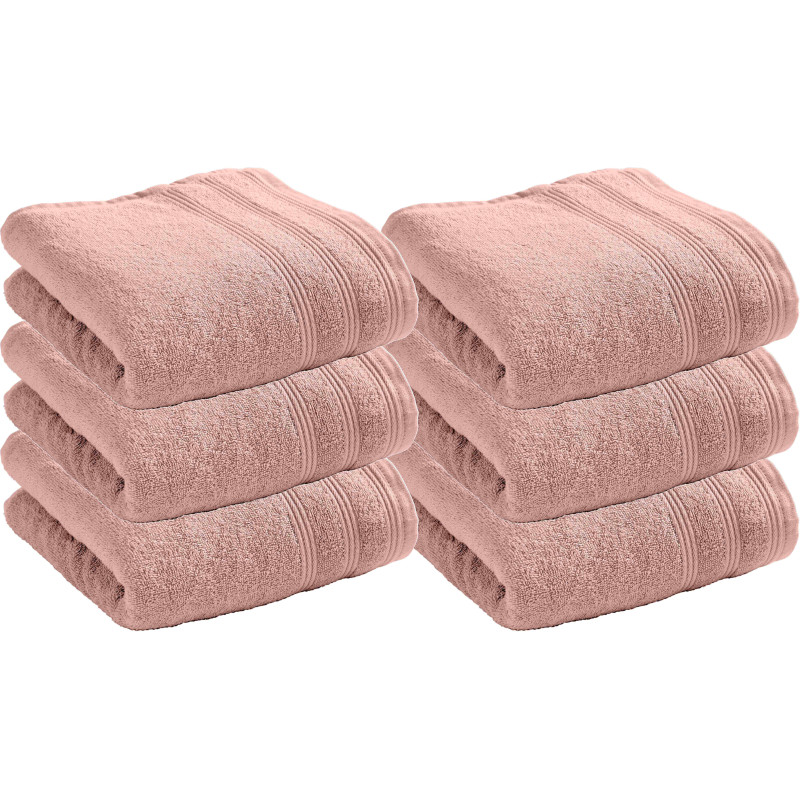 Lot De 6 Serviettes De Toilette Éponge "spa" 50 X 100 Cm / 400 Gr/m² - "spa" Vieux Rose - - "spa" Vieux Rose - Serviette De Toilette 50 X 100 Cm