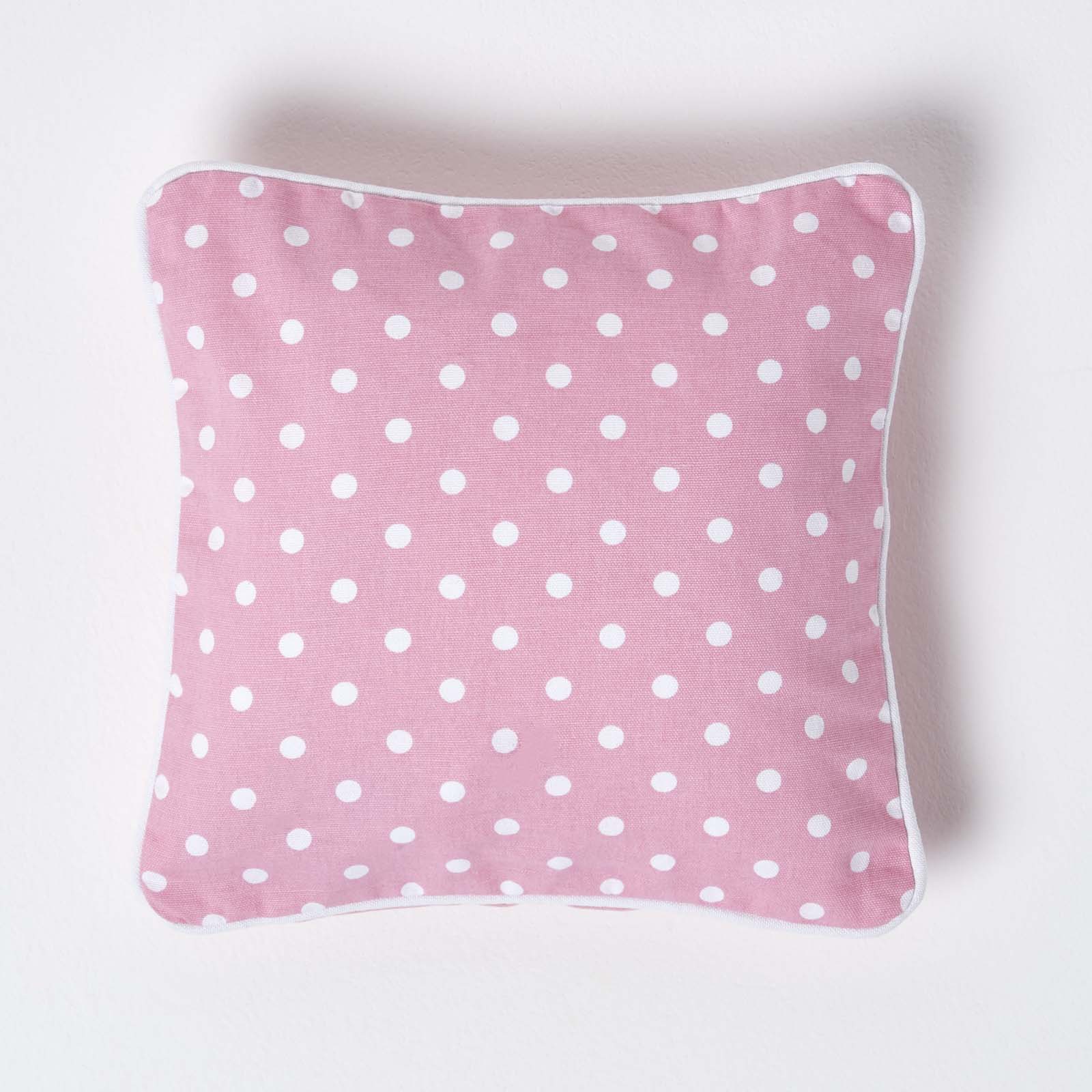 Housse De Coussin Rose À Pois En Coton, 30x30cm - Homescapes