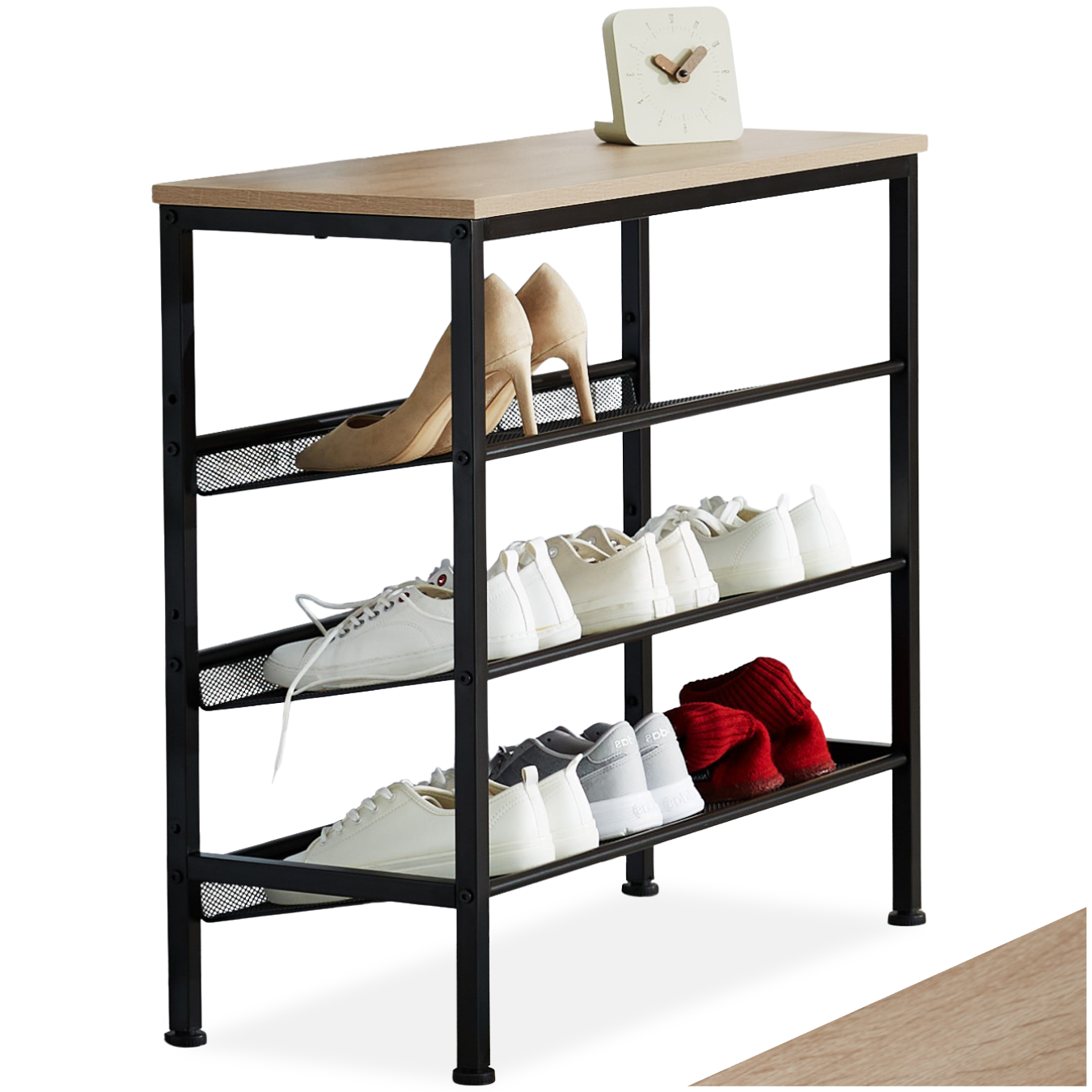 Étagère À Chaussures 75,5x30,5x69,5 Cm En Panneau De Fibres Bois Clair
