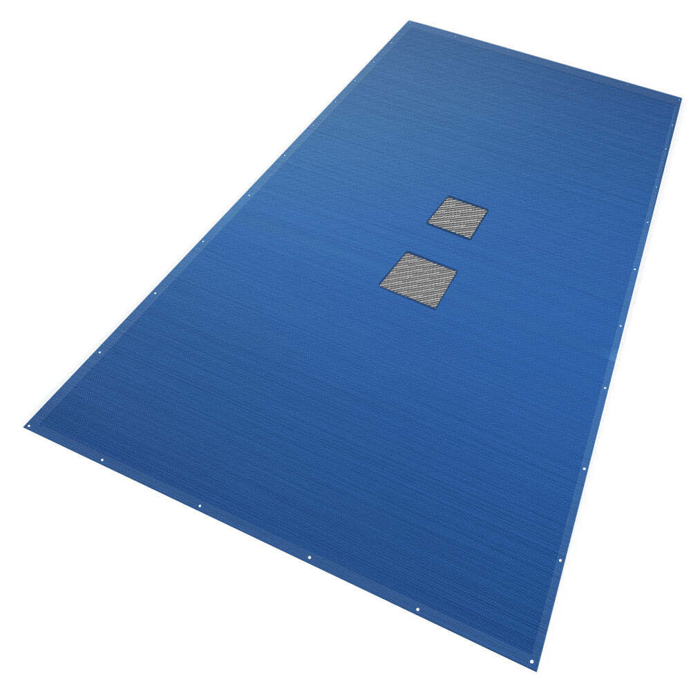 Vounot Bache Piscine Rectangulaire Double Couche En Polyethylene 160 Gr/m2 Avec Filet Ecoulement 5x10m Bleue