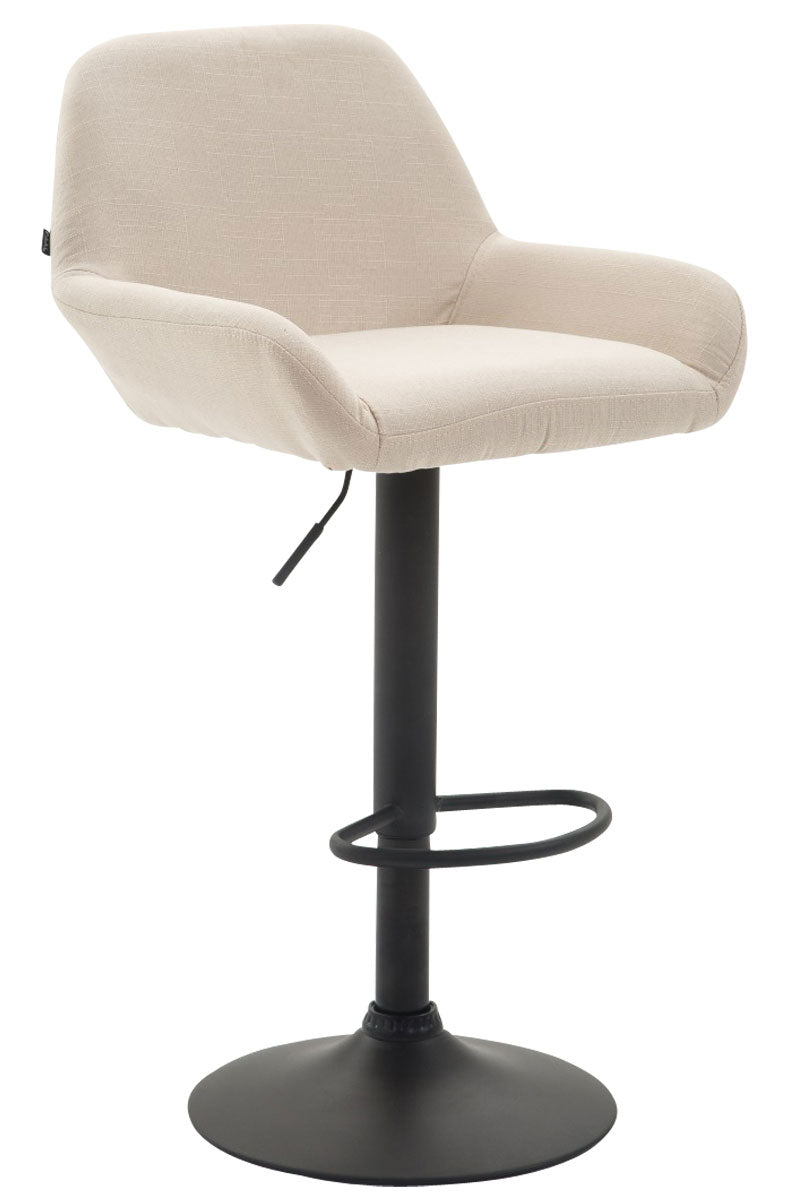 Tabouret De Bar X1 Repose-pieds En Forme D'arc En Métal Noir Assise En Tissu 10_0004546