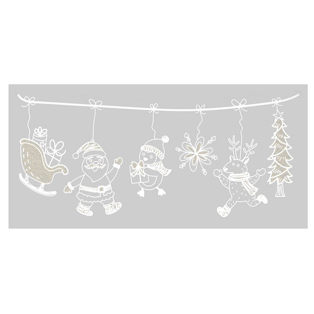 Décoration De Vitre De Noël Guirlande 49 X 23 Cm - Feeric Lights & Christmas