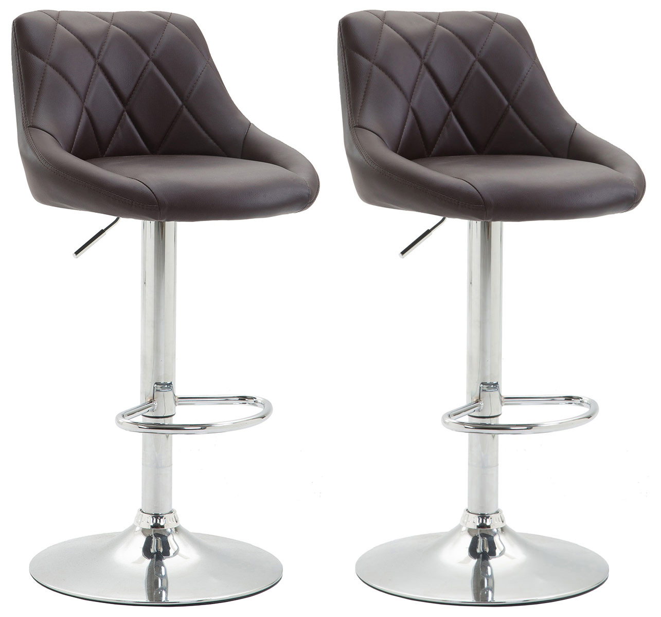 Lot De 2 Tabourets De Bar Lazio Simili Cuir C Brun
