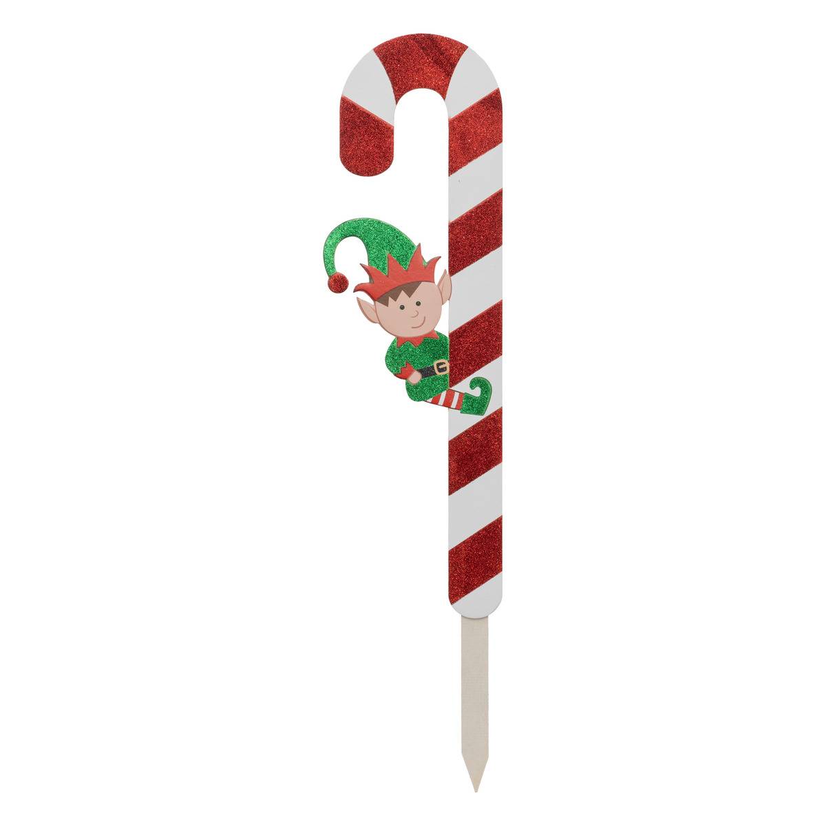 Pancarte Sucre D'orge Avec Lutin 70cm - Feeric Lights & Christmas