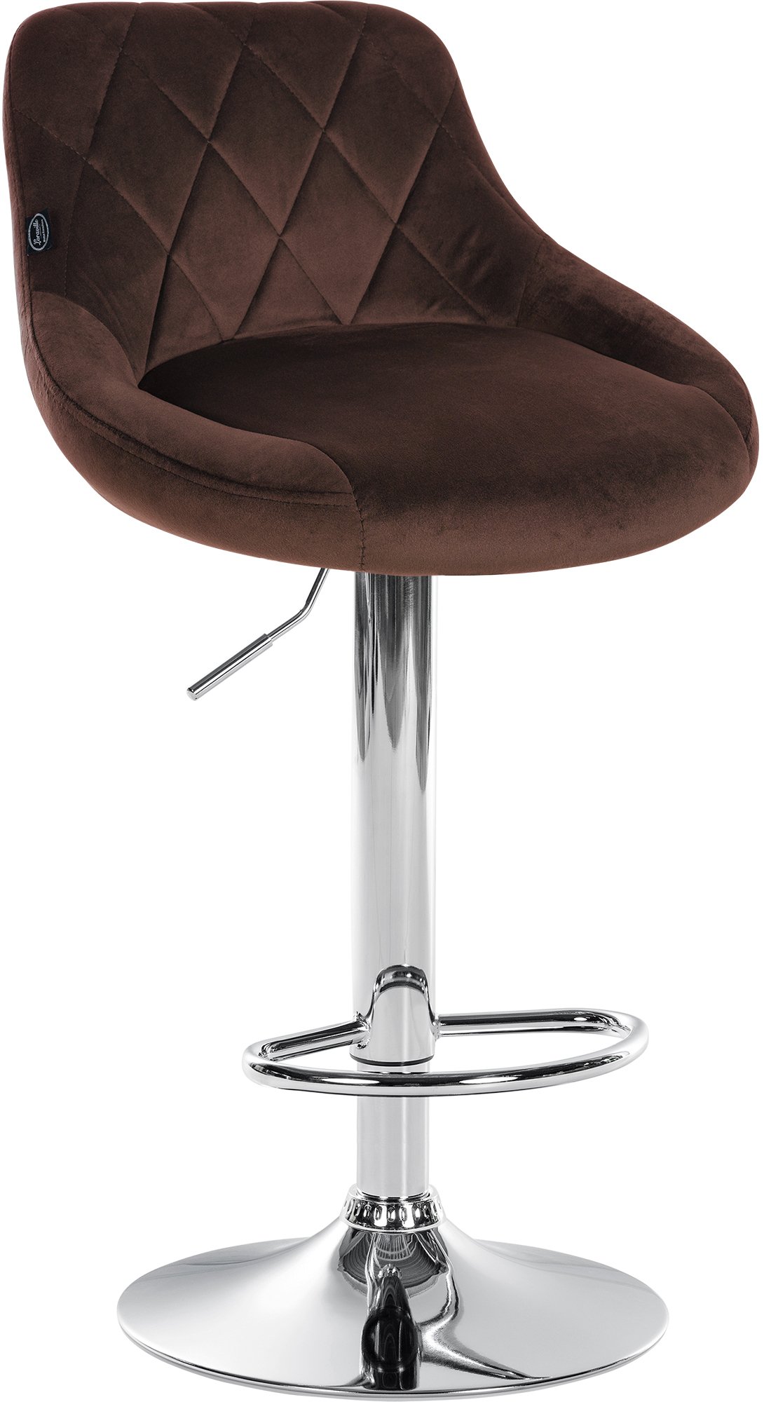 Tabouret De Bar Lazio Velours Chrome Brun