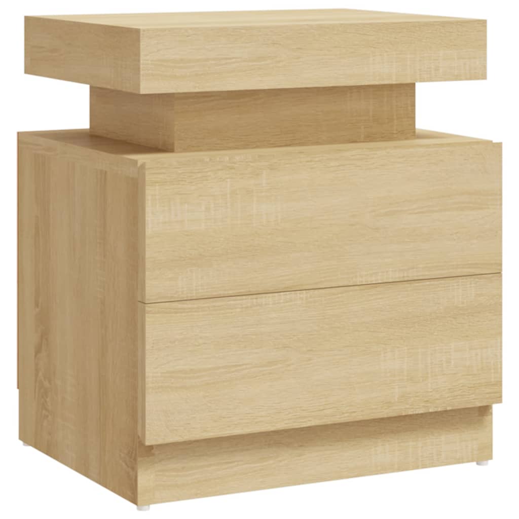 Table De Chevet Avec Deux Tiroirs 45 X 35 X 52 Cm Bois D'ingénierie Dec033881