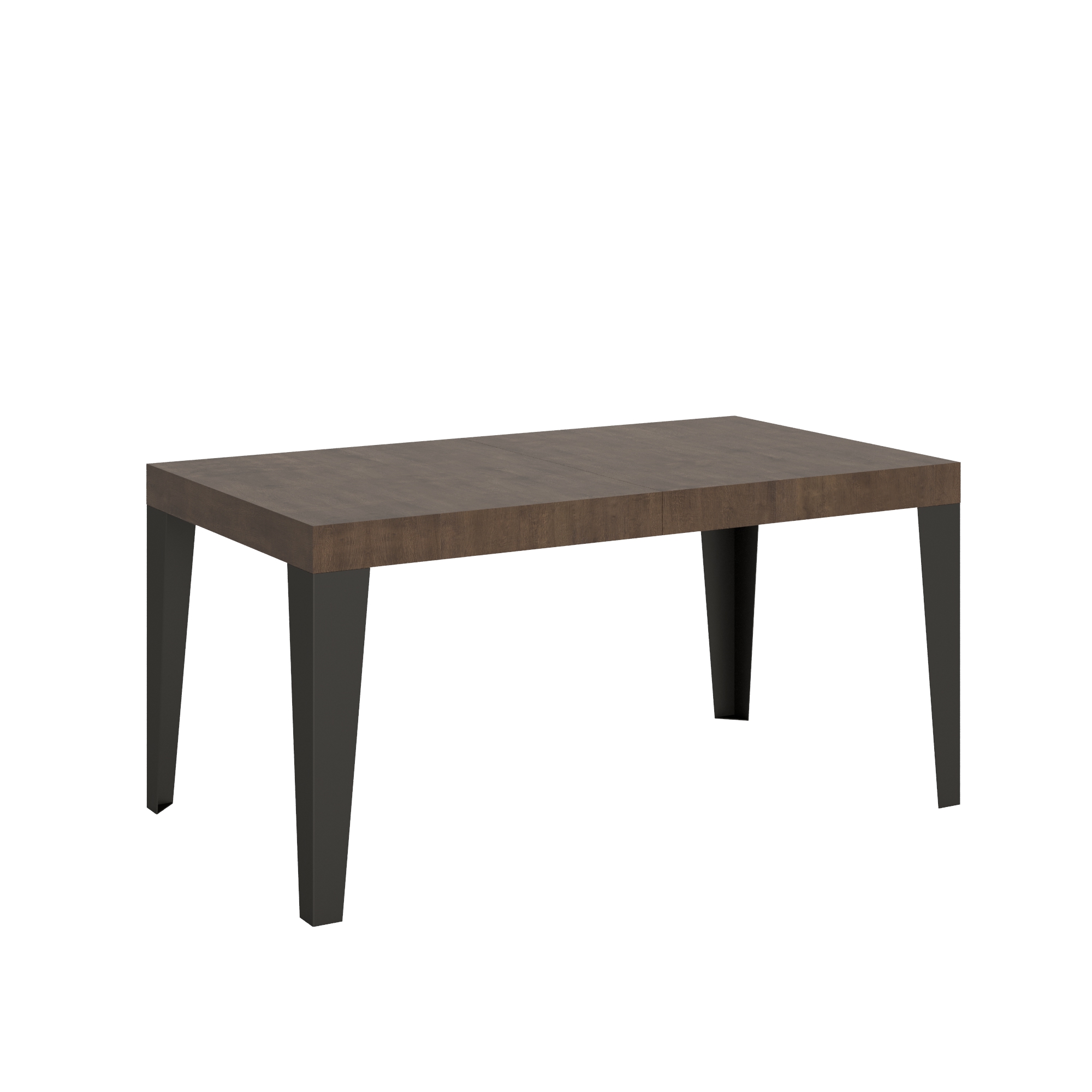 Table Extensible 90x160/264 Cm Noyer Flammé Structure Anthracite