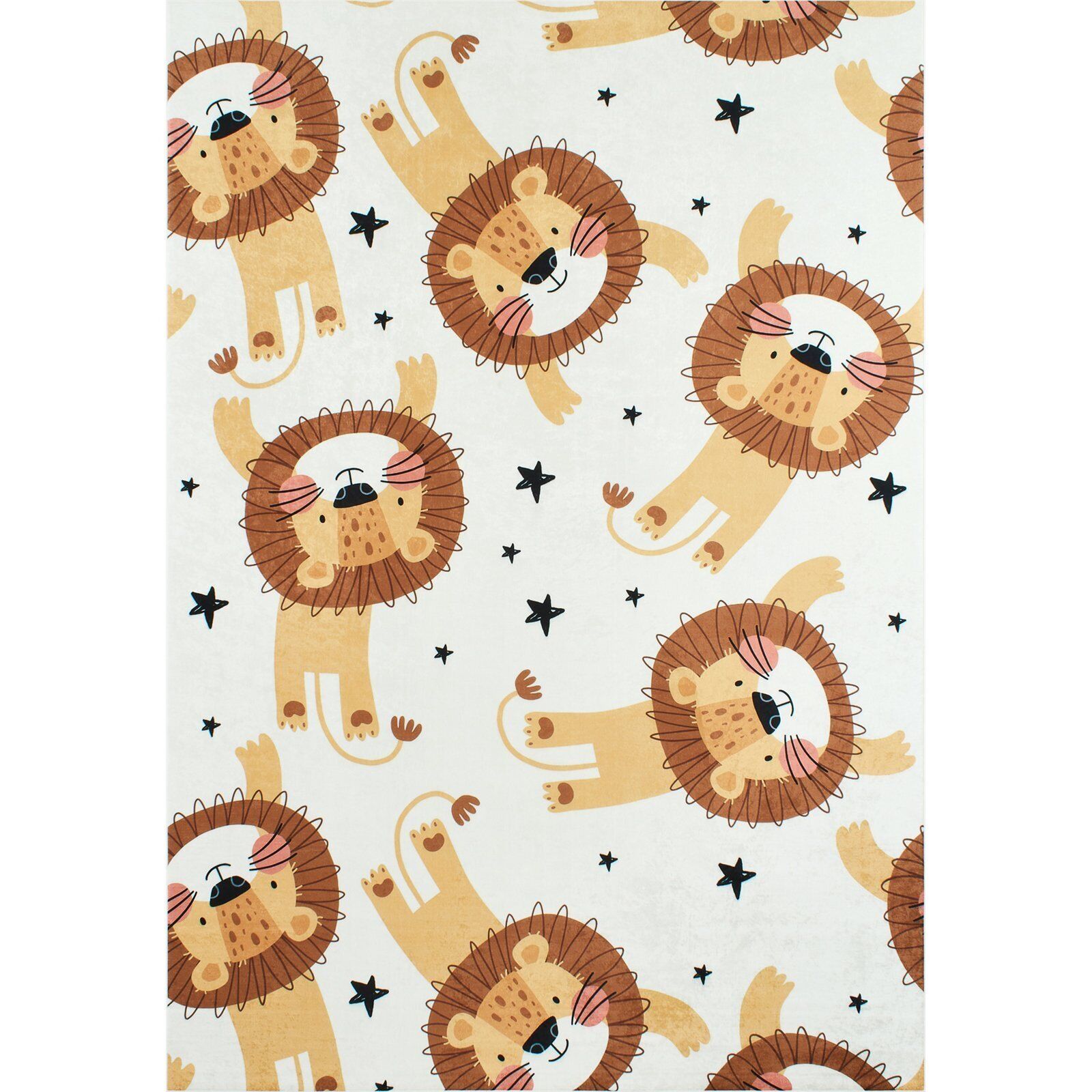 Tapis Imprimé Intérieur Happy Lion - 120 X 160 Cm