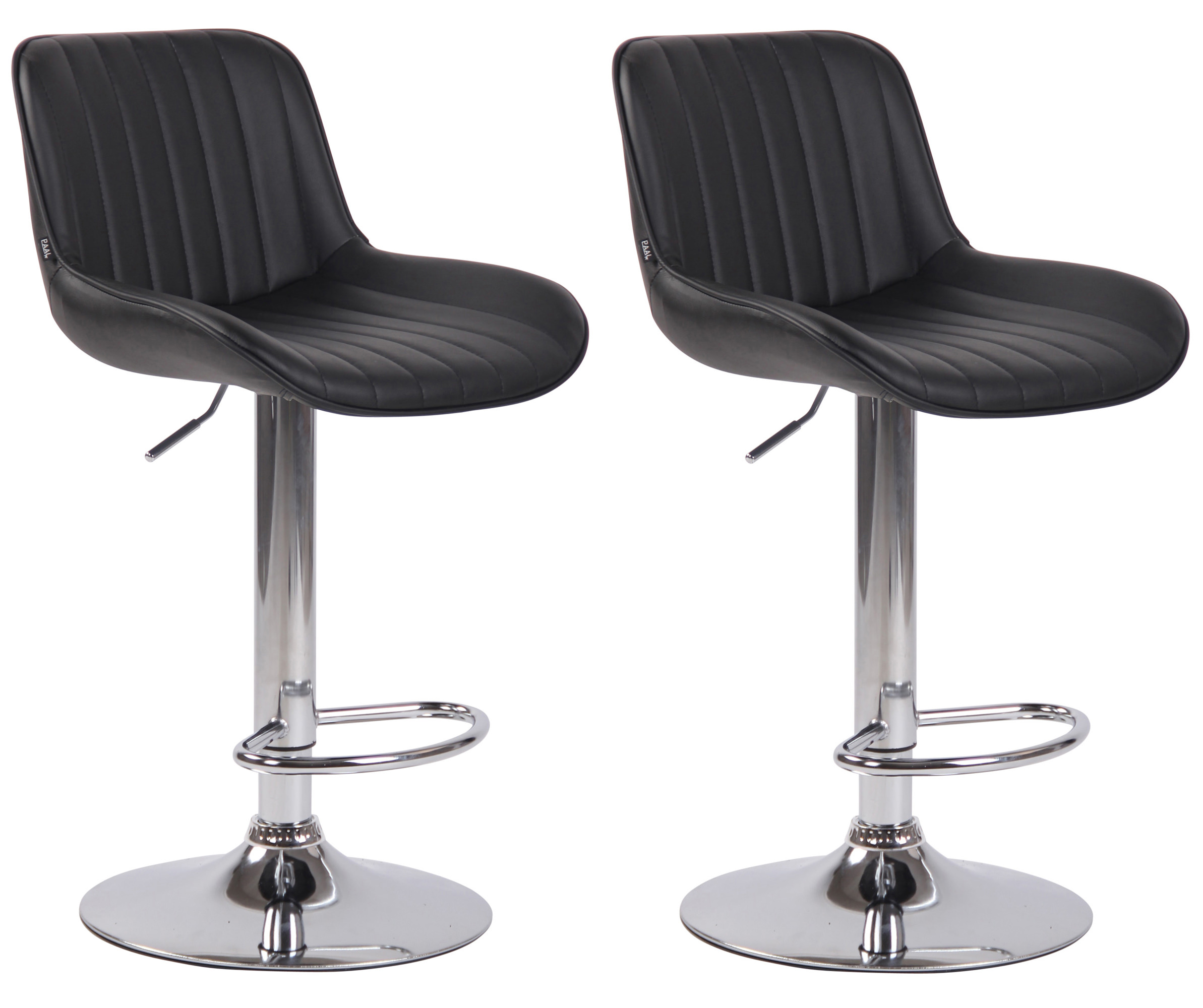 Lot De 2 Tabourets De Bar Lentini Simili Cuir Chromé Noir