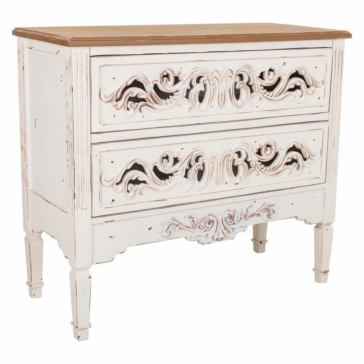 Commode Alexandra House Living Blanc Bois D'épicéa Bois Mdf 38 X 76 X 86 Cm