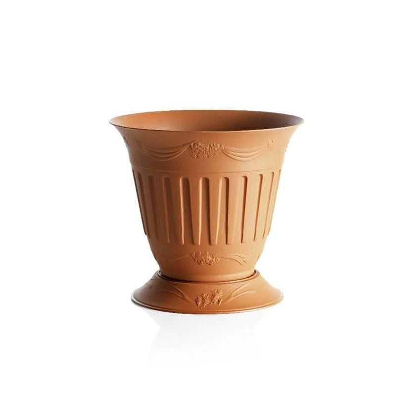 Cache Pot Avec Soucoupe 'etika" En Plastique - D 30 Cm - Terracotta - 8l