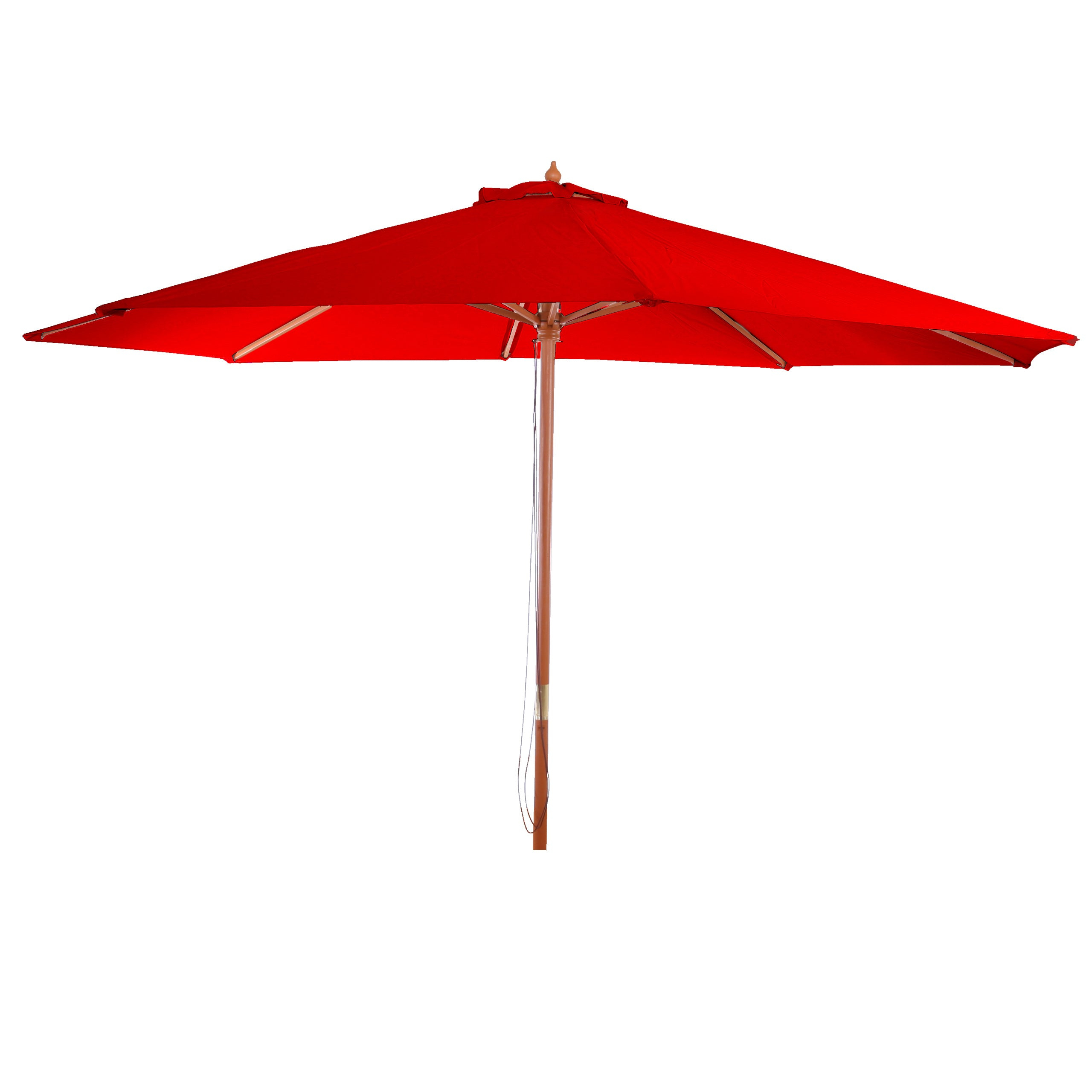 Décoshop26 04_0003822 Parasol De Terrasse Parasol De Plage Rond Marron, Rouge